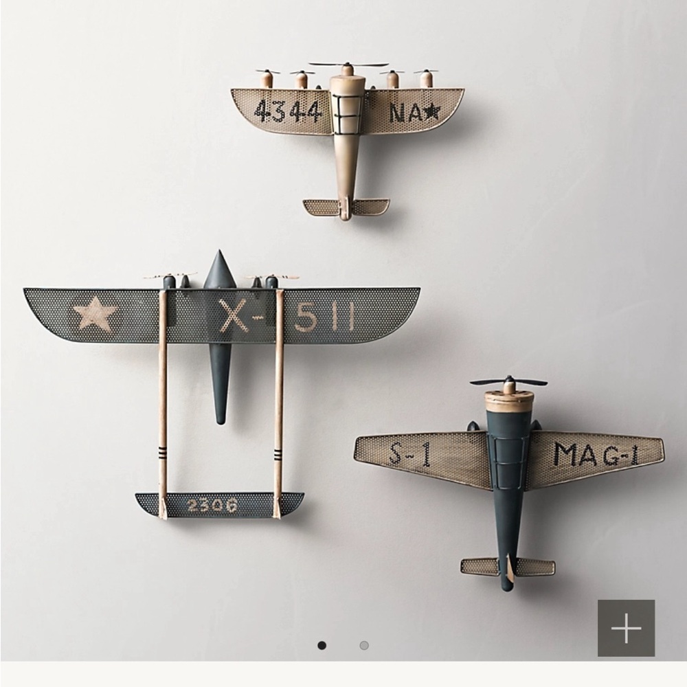 RH Vintage Model Airplane in Blue (Large)